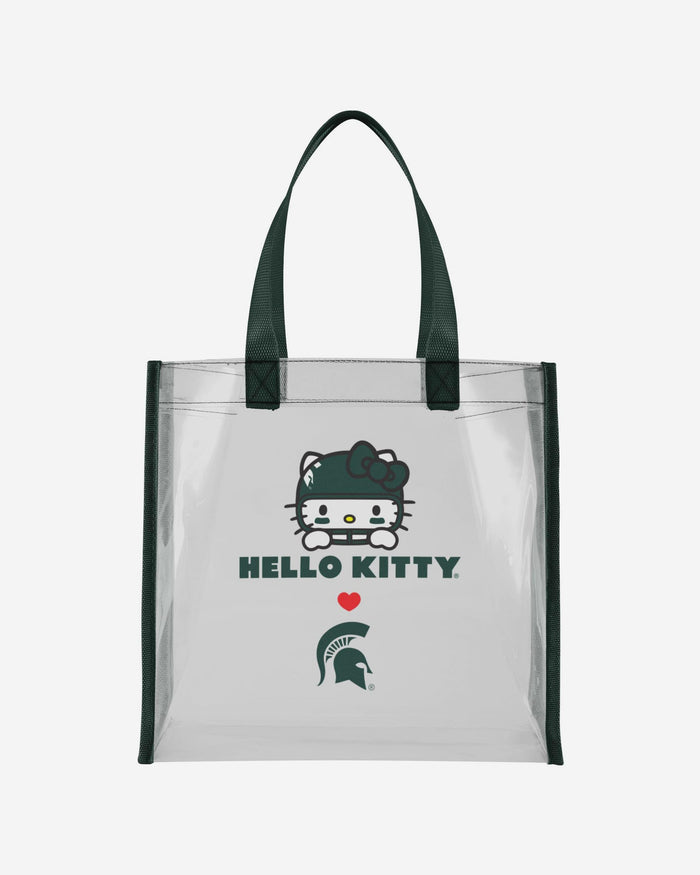 Michigan State Spartans Hello Kitty® Clear Tote Bag FOCO - FOCO.com