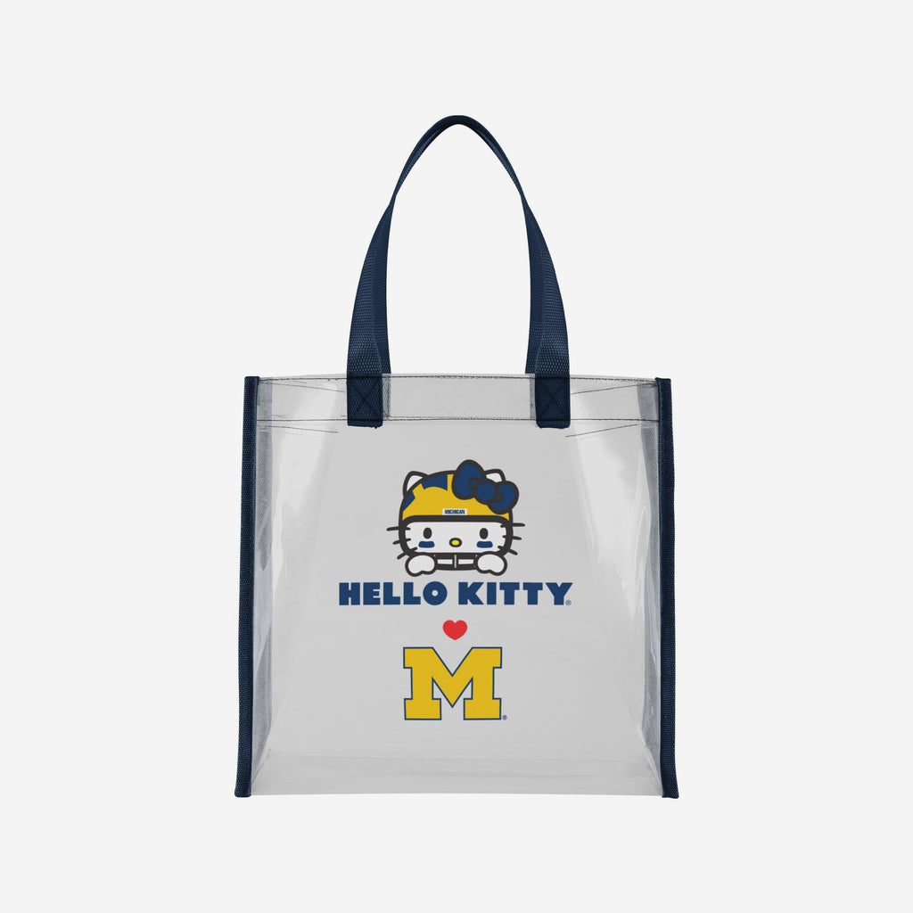 Michigan Wolverines Hello Kitty® Clear Tote Bag FOCO - FOCO.com