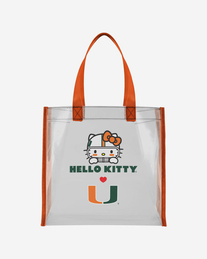 Miami Hurricanes Hello Kitty® Clear Tote Bag FOCO - FOCO.com
