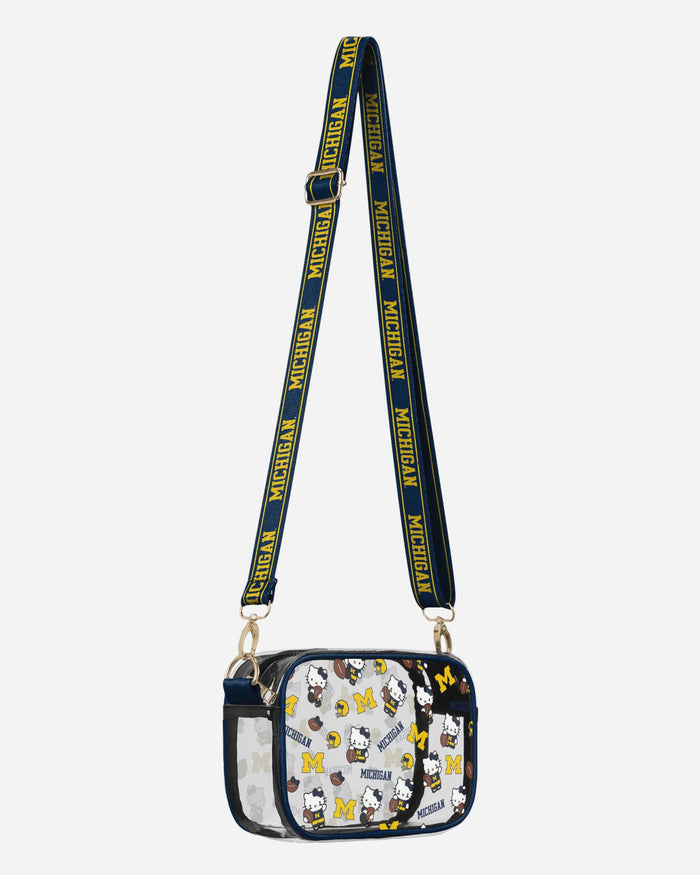 Michigan Wolverines Hello Kitty® Clear Crossbody Bag FOCO - FOCO.com