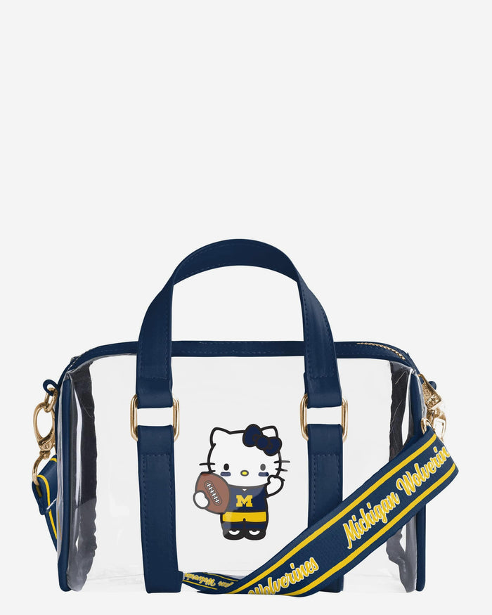 Michigan Wolverines Hello Kitty® Clear Barrel Bag FOCO - FOCO.com