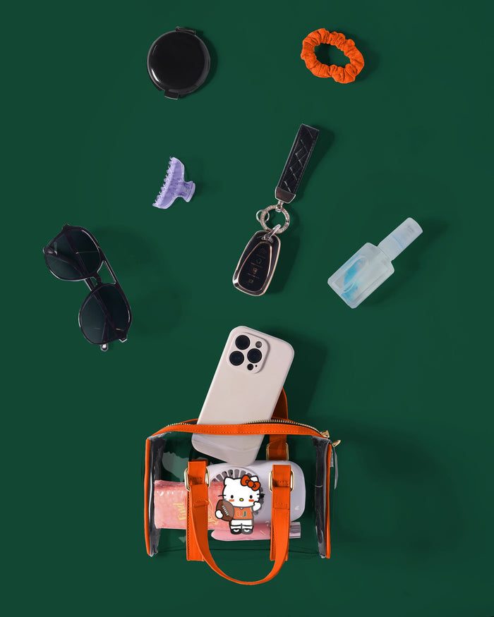 Miami Hurricanes Hello Kitty® Clear Barrel Bag FOCO - FOCO.com