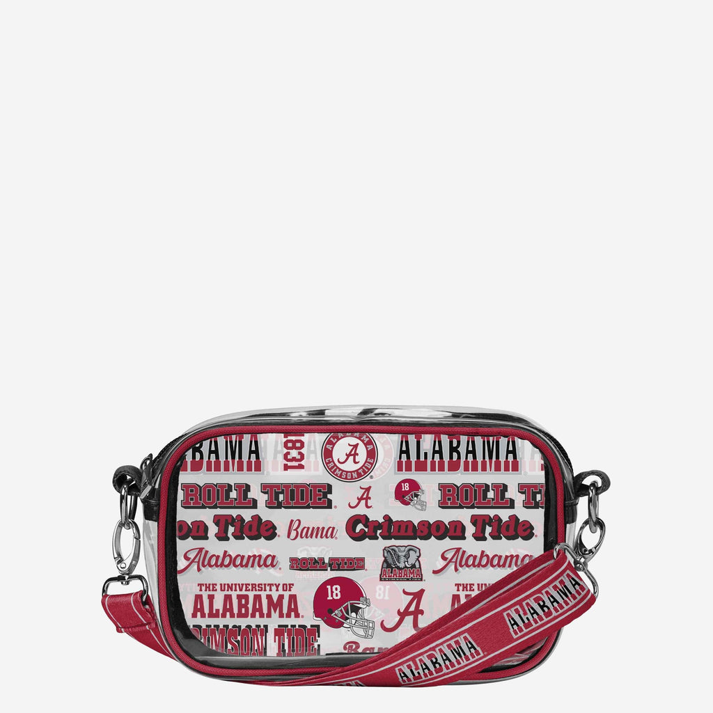 Alabama Crimson Tide Repeat Retro Print Clear Crossbody Bag FOCO - FOCO.com