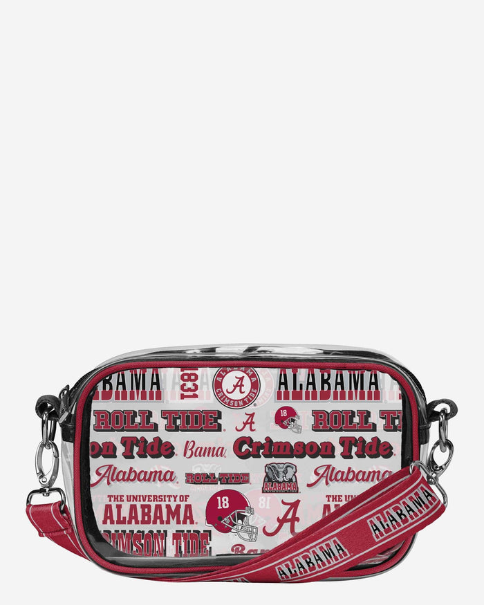 Alabama Crimson Tide Repeat Retro Print Clear Crossbody Bag FOCO - FOCO.com