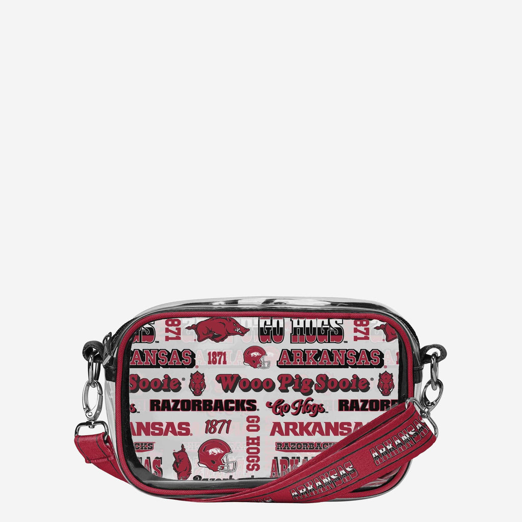 Arkansas Razorbacks Repeat Retro Print Clear Crossbody Bag FOCO - FOCO.com