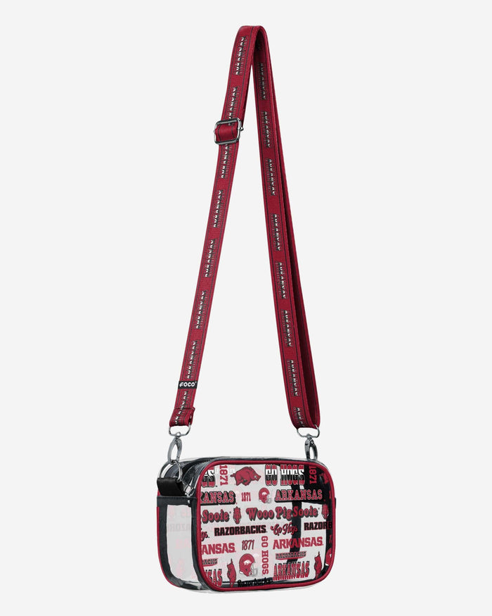 Arkansas Razorbacks Repeat Retro Print Clear Crossbody Bag FOCO - FOCO.com