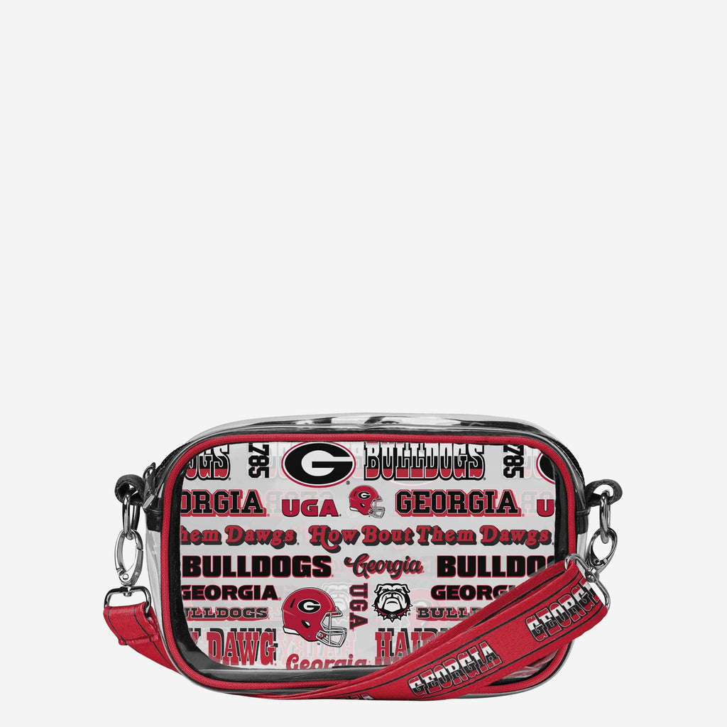 Georgia Bulldogs Repeat Retro Print Clear Crossbody Bag FOCO - FOCO.com