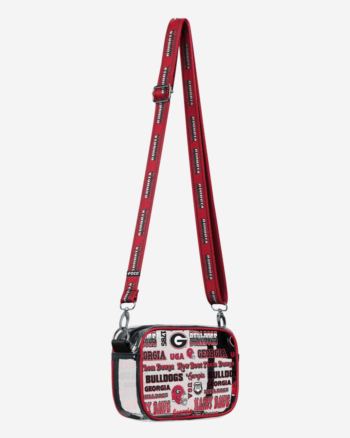 Georgia Bulldogs Repeat Retro Print Clear Crossbody Bag FOCO - FOCO.com