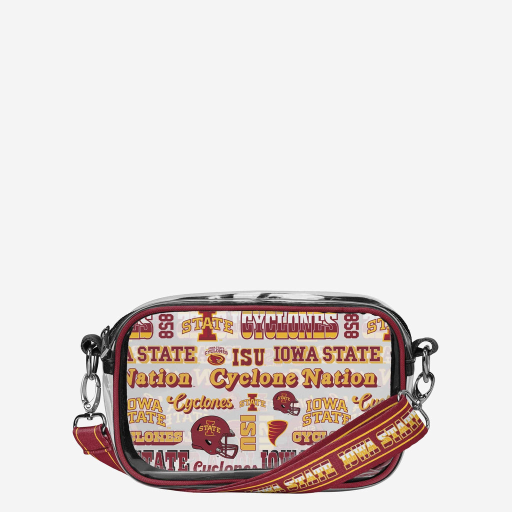 Iowa State Cyclones Repeat Retro Print Clear Crossbody Bag FOCO - FOCO.com