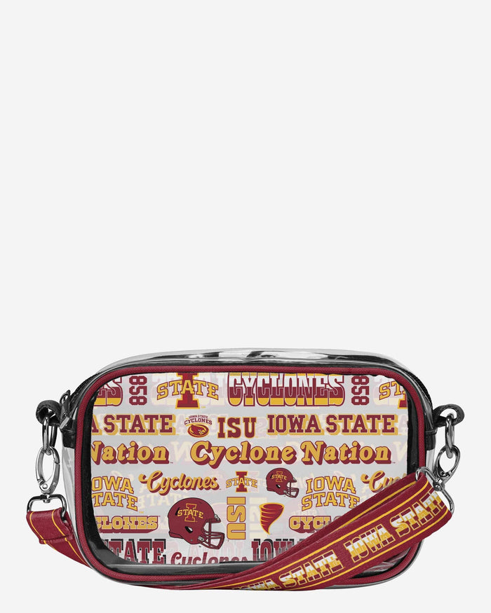 Iowa State Cyclones Repeat Retro Print Clear Crossbody Bag FOCO - FOCO.com