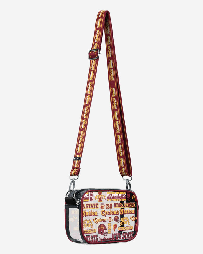 Iowa State Cyclones Repeat Retro Print Clear Crossbody Bag FOCO - FOCO.com