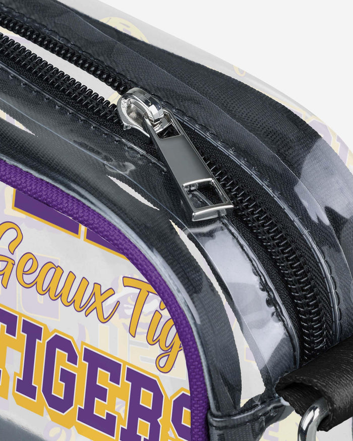 LSU Tigers Repeat Retro Print Clear Crossbody Bag FOCO - FOCO.com