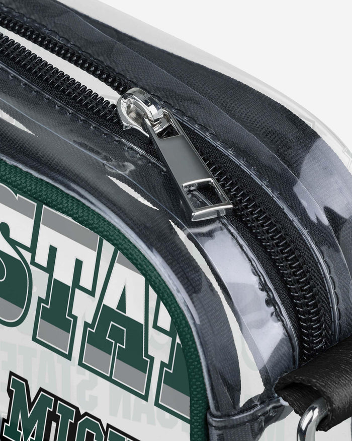 Michigan State Spartans Repeat Retro Print Clear Crossbody Bag FOCO - FOCO.com