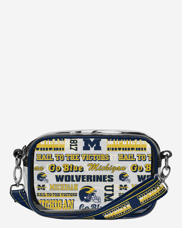 Michigan Wolverines Repeat Retro Print Clear Crossbody Bag FOCO - FOCO.com