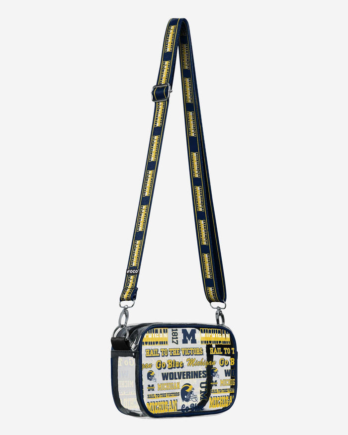 Michigan Wolverines Repeat Retro Print Clear Crossbody Bag FOCO - FOCO.com