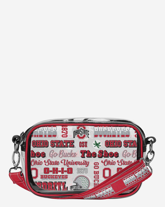 Ohio State Buckeyes Repeat Retro Print Clear Crossbody Bag FOCO - FOCO.com