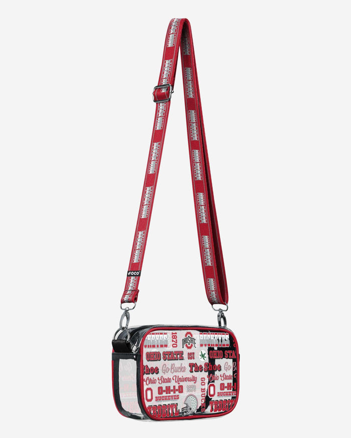 Ohio State Buckeyes Repeat Retro Print Clear Crossbody Bag FOCO - FOCO.com