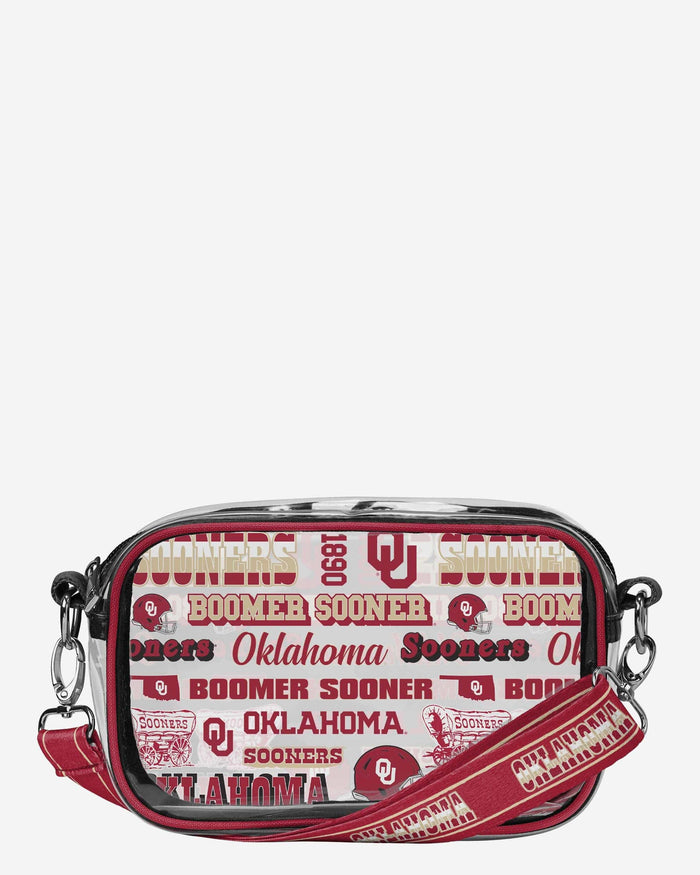 Oklahoma Sooners Repeat Retro Print Clear Crossbody Bag FOCO - FOCO.com