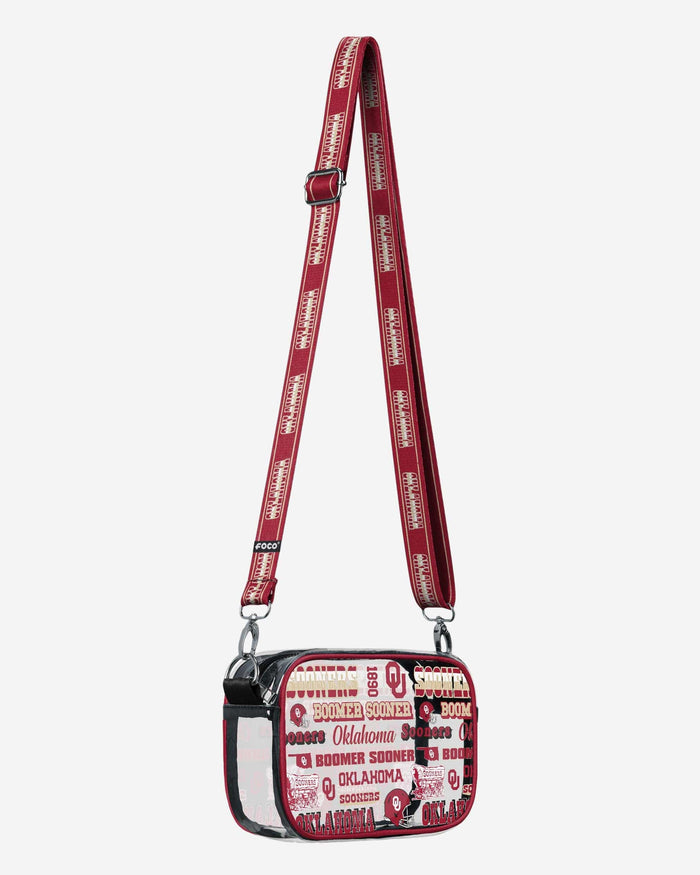 Oklahoma Sooners Repeat Retro Print Clear Crossbody Bag FOCO - FOCO.com