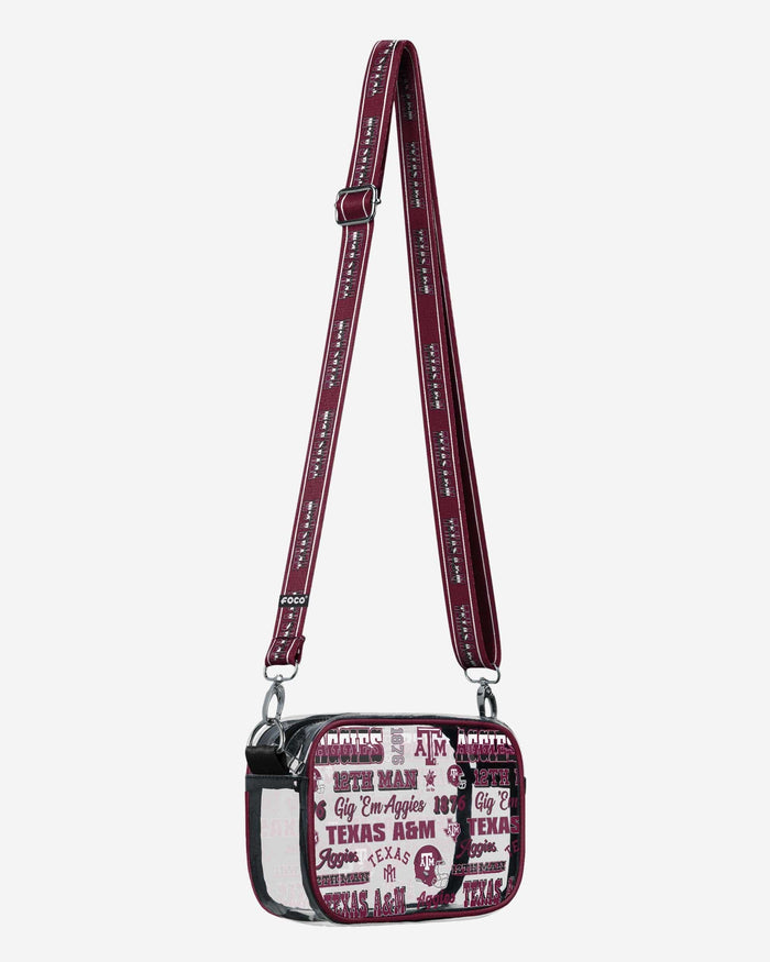 Texas A&M Aggies Repeat Retro Print Clear Crossbody Bag FOCO - FOCO.com