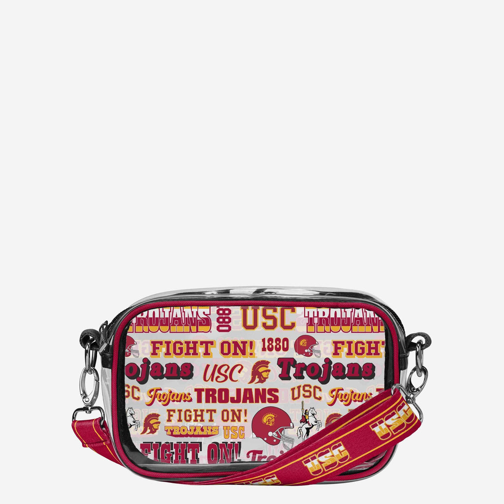 USC Trojans Repeat Retro Print Clear Crossbody Bag FOCO - FOCO.com