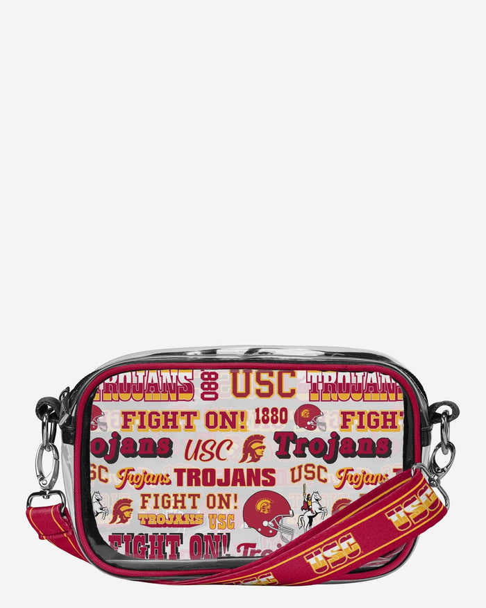 USC Trojans Repeat Retro Print Clear Crossbody Bag FOCO - FOCO.com