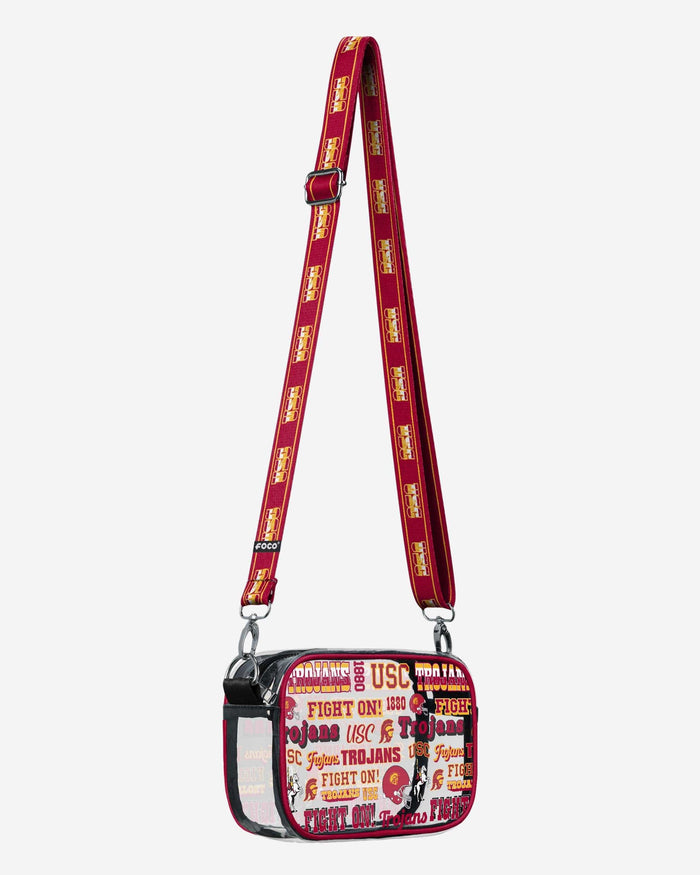 USC Trojans Repeat Retro Print Clear Crossbody Bag FOCO - FOCO.com