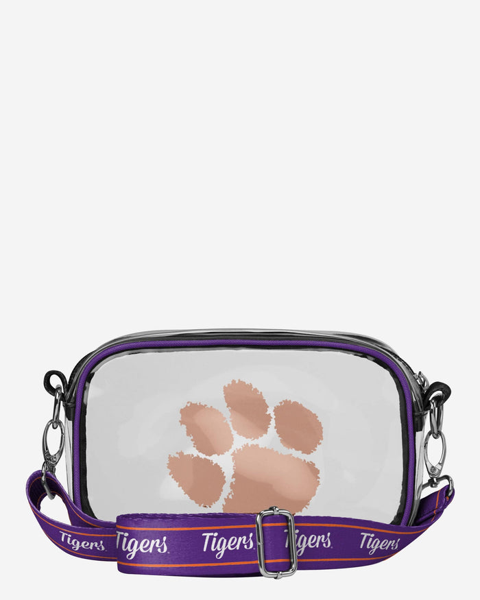 Clemson Tigers Team Stripe Clear Crossbody Bag FOCO - FOCO.com