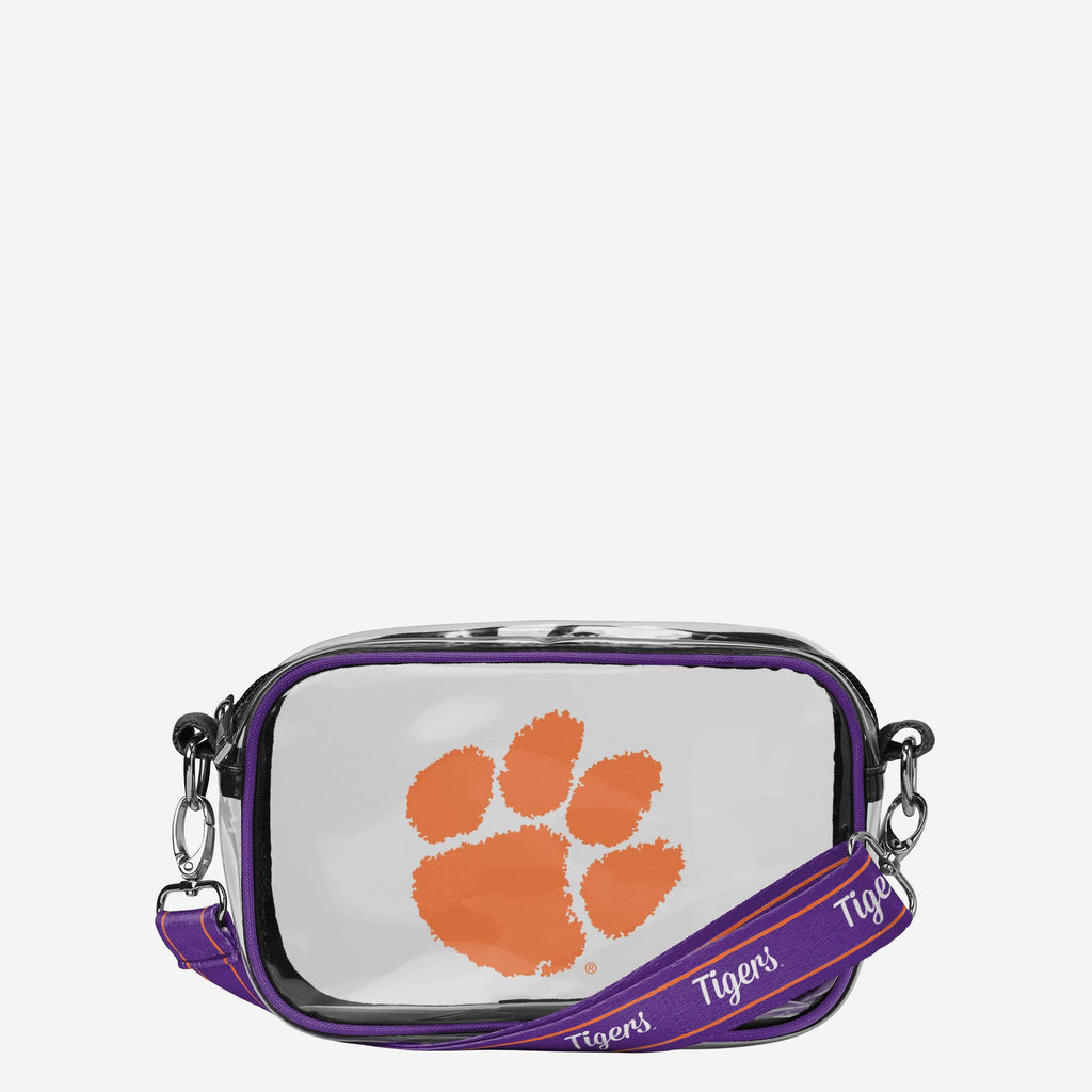 Clemson Tigers Team Stripe Clear Crossbody Bag FOCO - FOCO.com