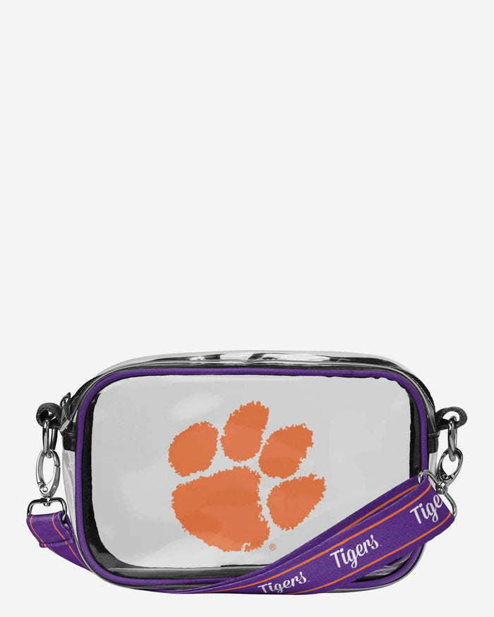 Clemson Tigers Team Stripe Clear Crossbody Bag FOCO - FOCO.com