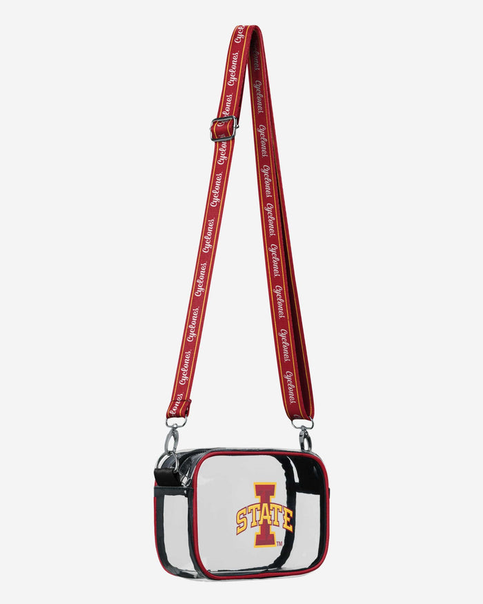 Iowa State Cyclones Team Stripe Clear Crossbody Bag FOCO - FOCO.com