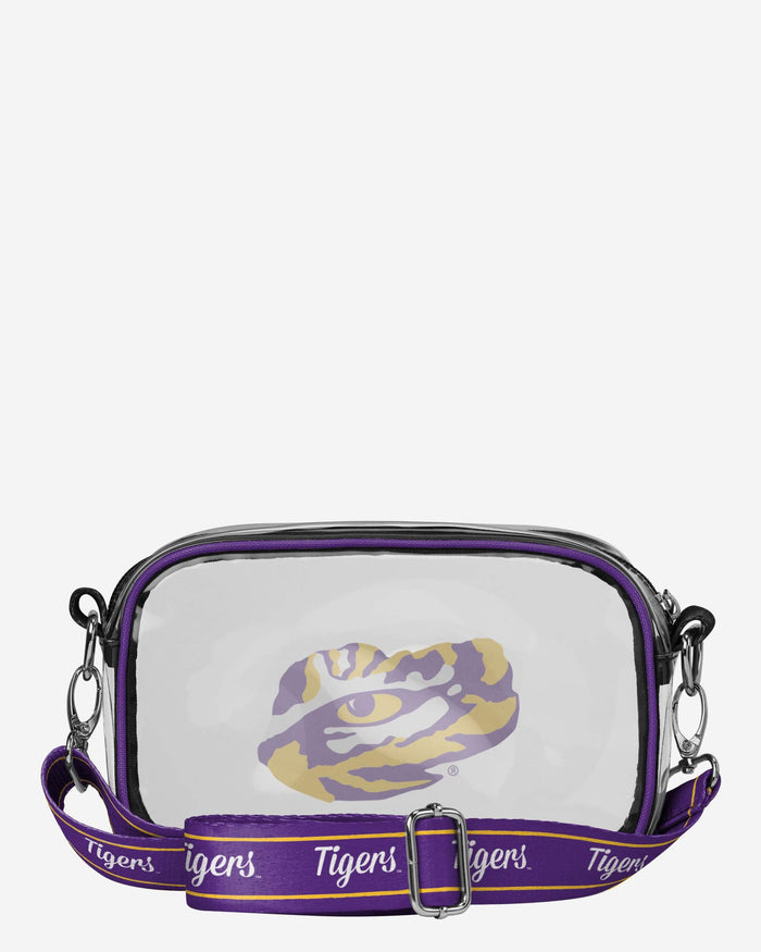 LSU Tigers Team Stripe Clear Crossbody Bag FOCO - FOCO.com