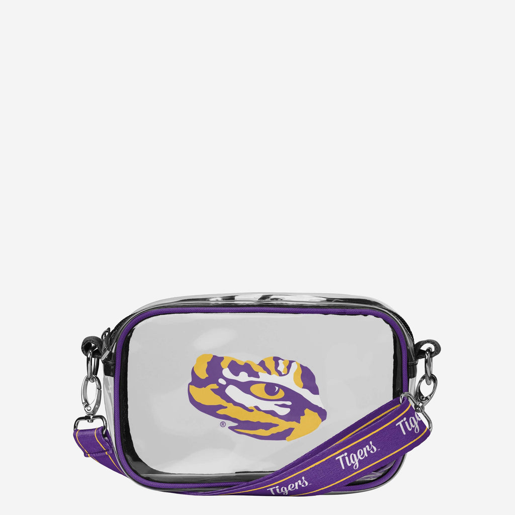 LSU Tigers Team Stripe Clear Crossbody Bag FOCO - FOCO.com