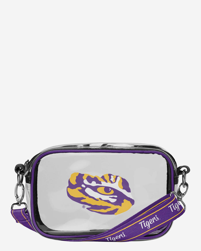 LSU Tigers Team Stripe Clear Crossbody Bag FOCO - FOCO.com