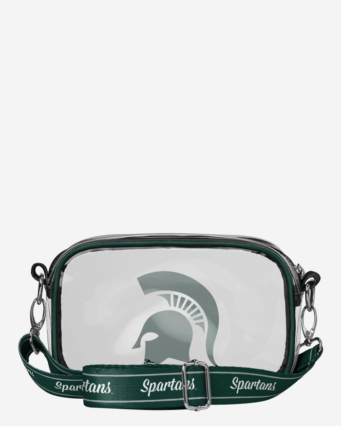 Michigan State Spartans Team Stripe Clear Crossbody Bag FOCO - FOCO.com