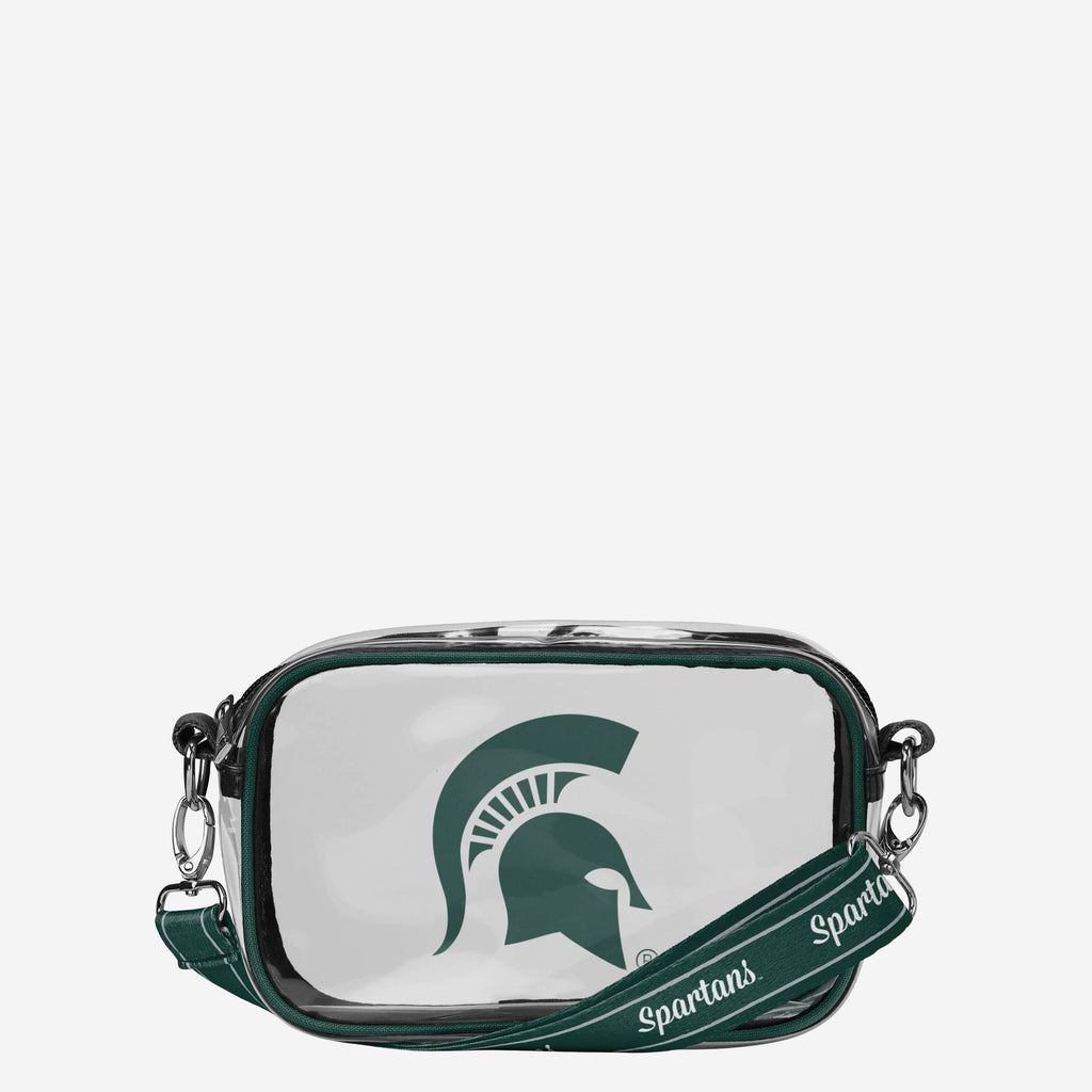 Michigan State Spartans Team Stripe Clear Crossbody Bag FOCO - FOCO.com