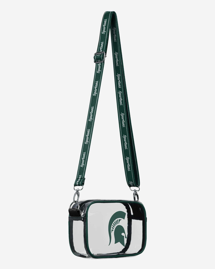 Michigan State Spartans Team Stripe Clear Crossbody Bag FOCO - FOCO.com