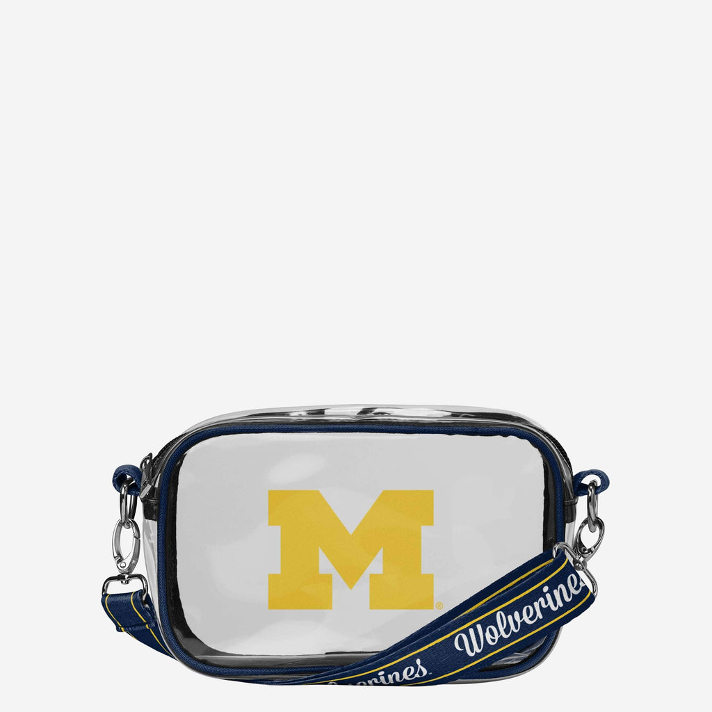 Michigan Wolverines Team Stripe Clear Crossbody Bag FOCO - FOCO.com