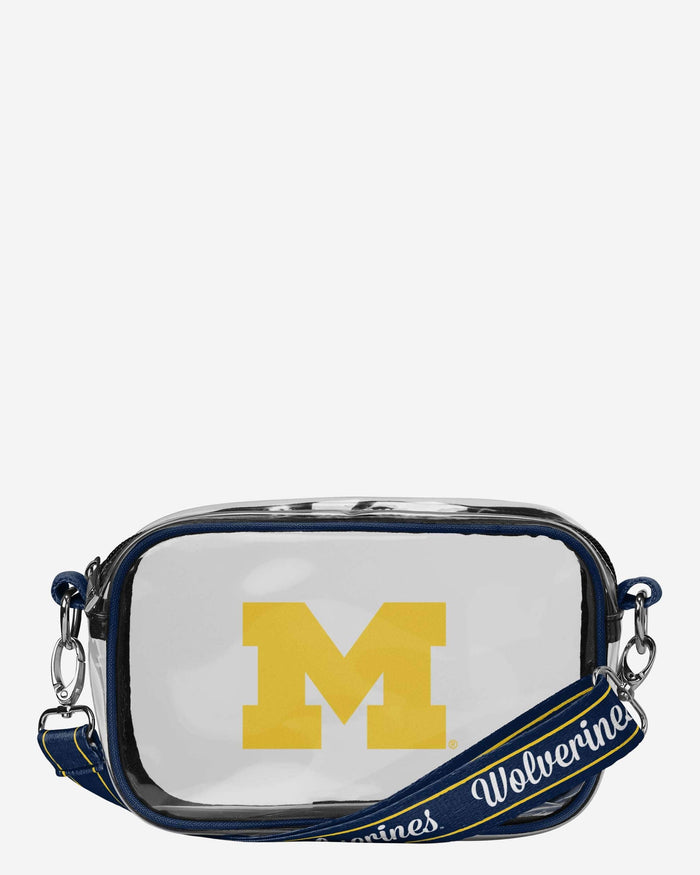 Michigan Wolverines Team Stripe Clear Crossbody Bag FOCO - FOCO.com