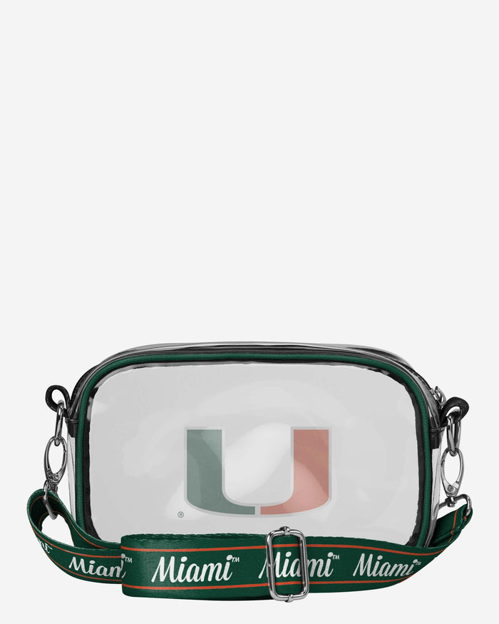 Miami Hurricanes Team Stripe Clear Crossbody Bag FOCO - FOCO.com