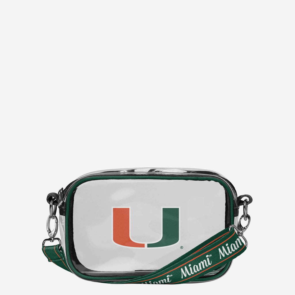 Miami Hurricanes Team Stripe Clear Crossbody Bag FOCO - FOCO.com