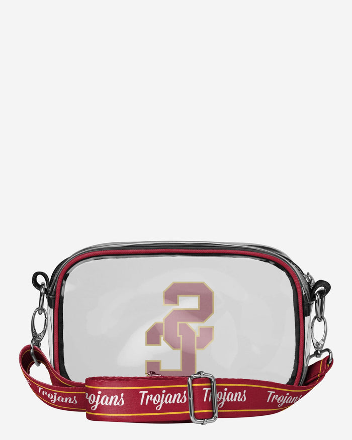 USC Trojans Team Stripe Clear Crossbody Bag FOCO - FOCO.com