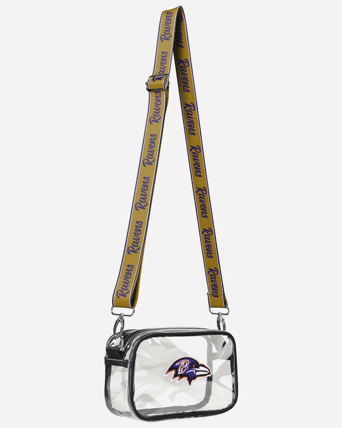 Baltimore Ravens Chenille Logo Clear Crossbody Bag FOCO - FOCO.com