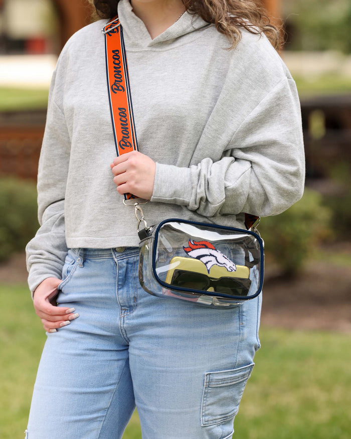 Denver Broncos Chenille Logo Clear Crossbody Bag FOCO - FOCO.com