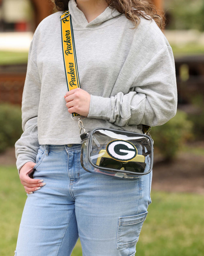Green Bay Packers Chenille Logo Clear Crossbody Bag FOCO - FOCO.com