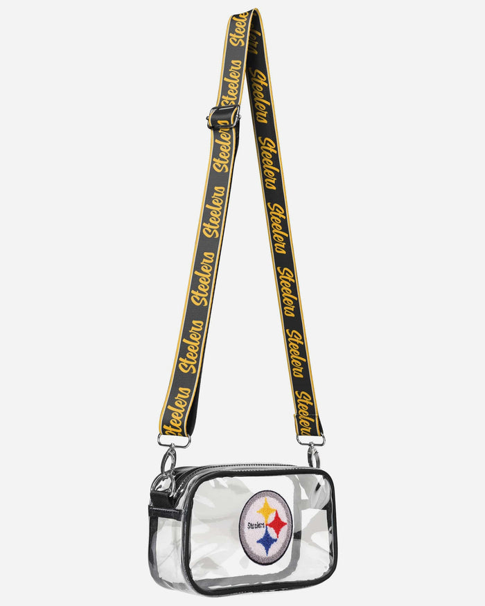 Pittsburgh Steelers Chenille Logo Clear Crossbody Bag FOCO - FOCO.com