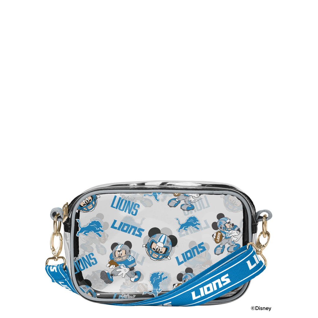Detroit Lions Mickey Mouse Disney Repeat Print Clear Crossbody Bag FOCO - FOCO.com