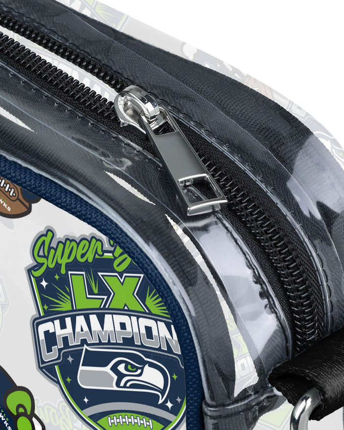 Seattle Seahawks Super Bowl LX Champions Hello Kitty® Clear Crossbody Bag FOCO - FOCO.com