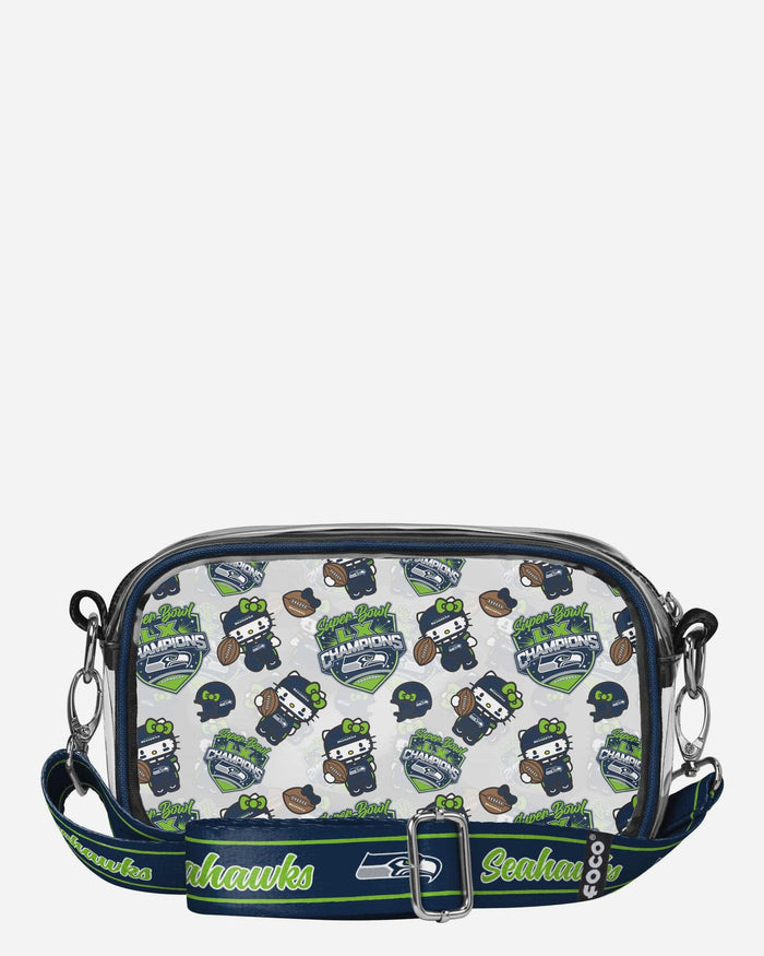 Seattle Seahawks Super Bowl LX Champions Hello Kitty® Clear Crossbody Bag FOCO - FOCO.com