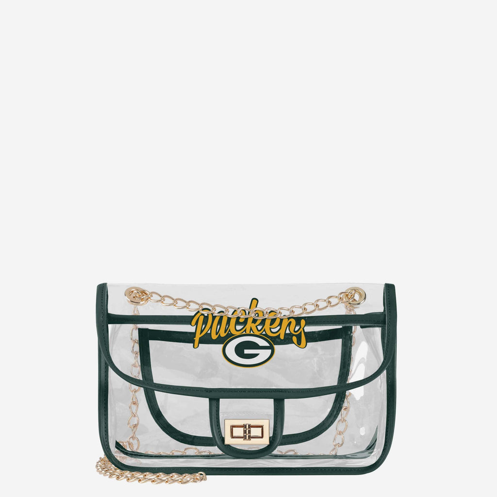 Green Bay Packers Clear Crossbody Chain Bag FOCO - FOCO.com